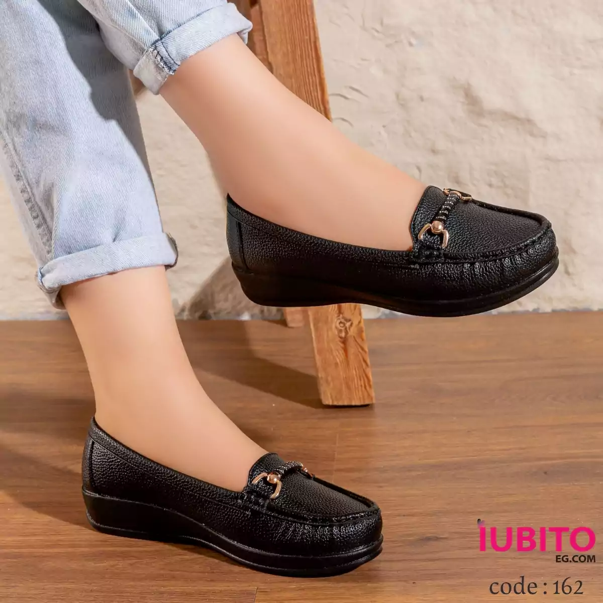 Women's shoes, 3 cm heel - black - code (162)