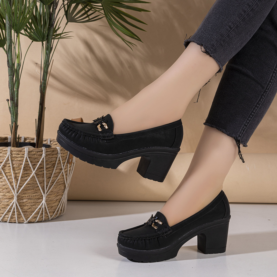 Women's shoes, 5 cm heel - black - code (518)