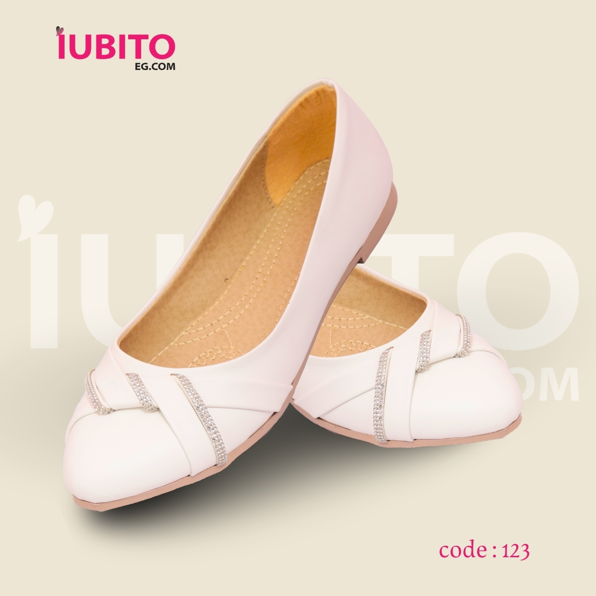 Women's Flat Shoes - White - Code (123)
