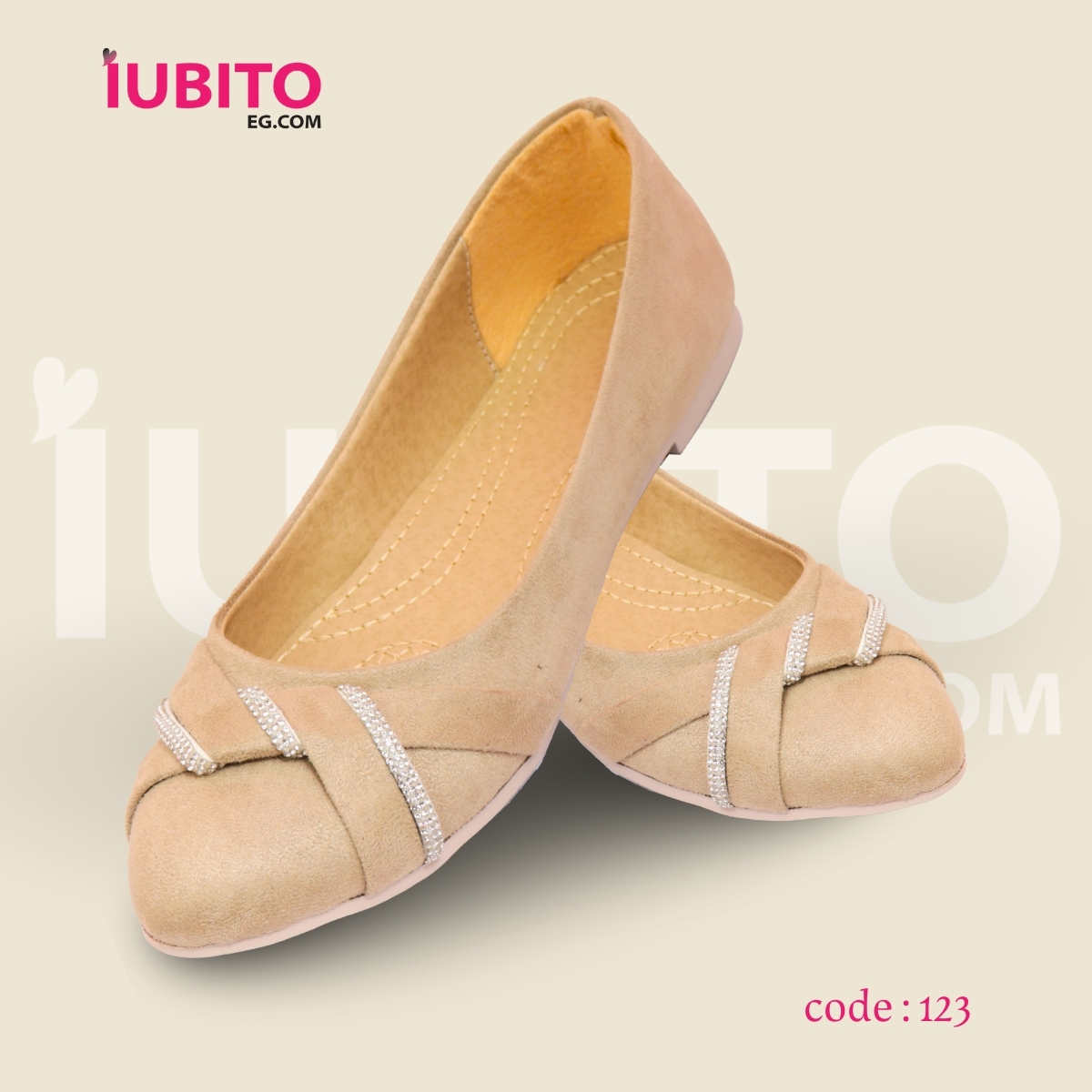 Women's Flat Shoes - Beige - Code (123)