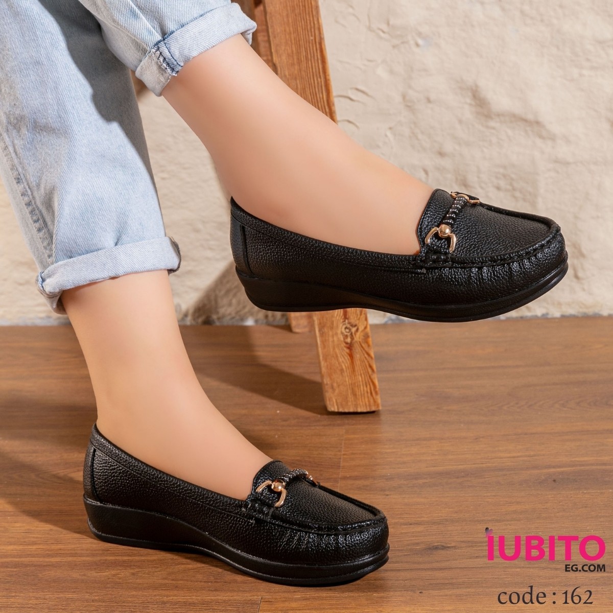 Women's shoes, 3 cm heel - black - code (162)